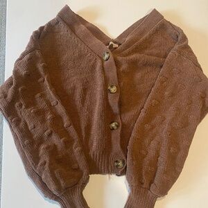 Brown Button-Up Women's Sweater